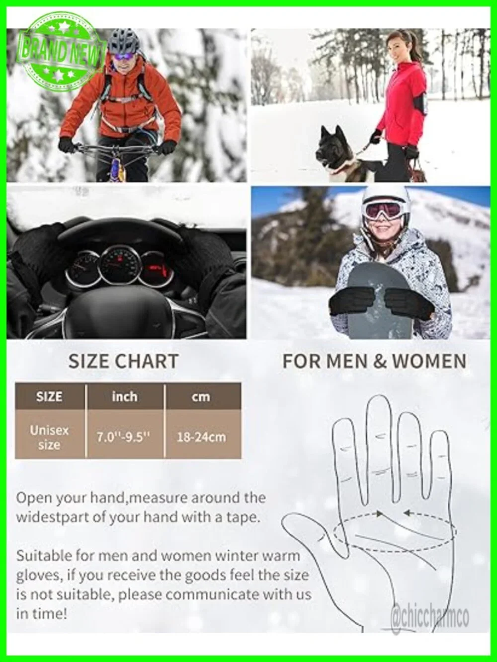 Thermal Fleece Lined Touch Screen Winter Gloves for Running Cycling